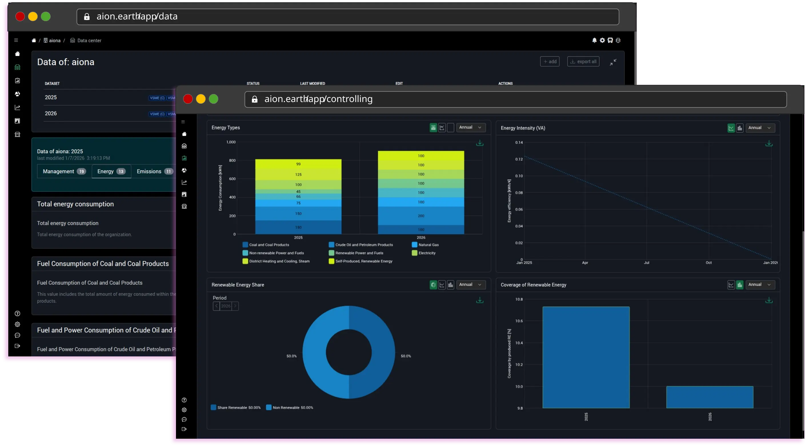 image: data collection and controlling screenshot