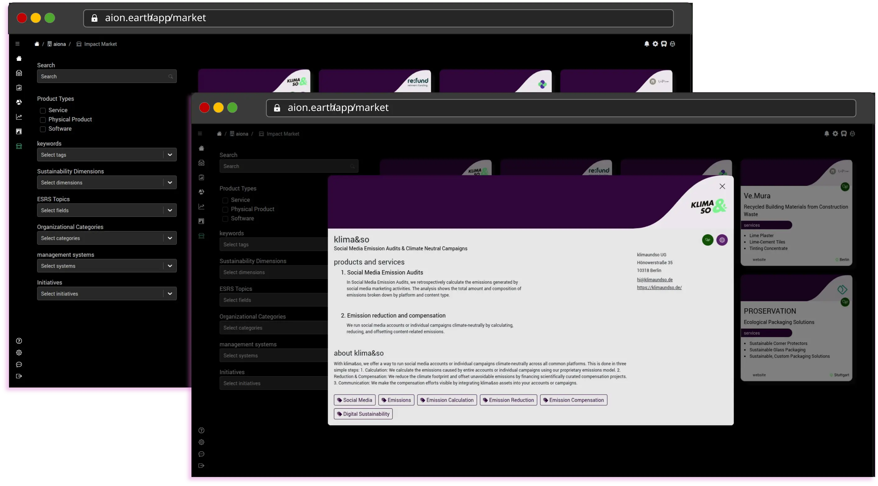 image: impact market screenshot